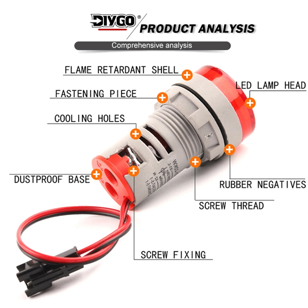 22mm Digital Display Power meter Mini Led indicator Power Tester meter  AD101-22KW AC220V-380V Max.26KW-Max.45KW