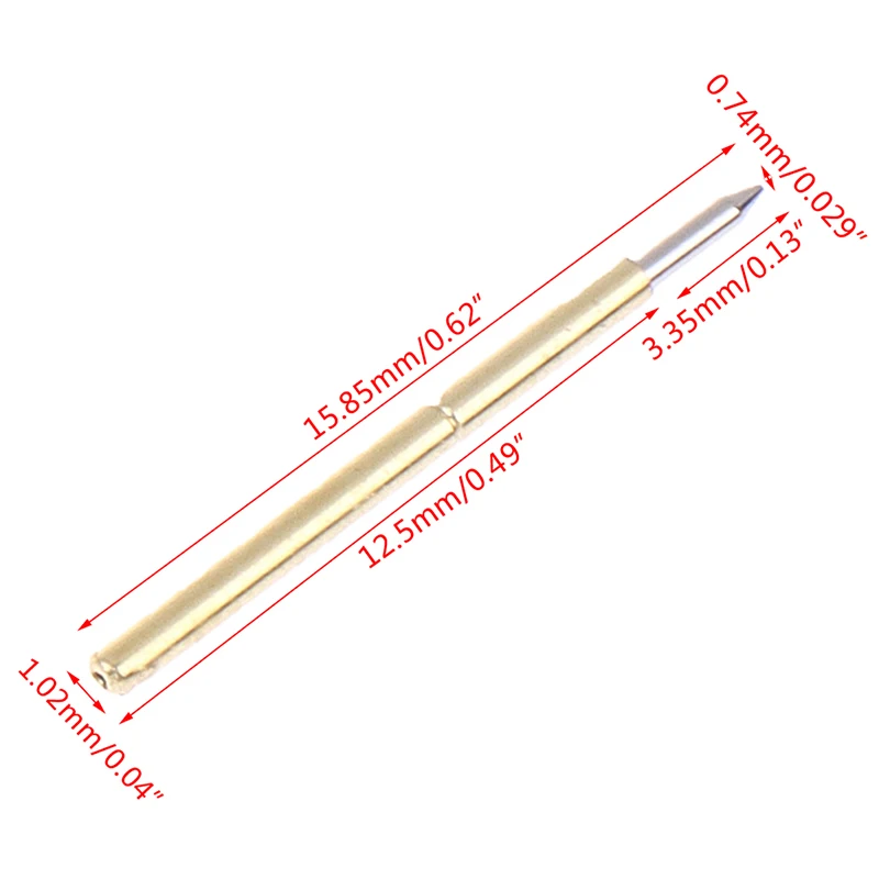 100PCS Dia 1.02MM Length 15.85MM Spring Test Probe Pogo Pin Tool P75-B1