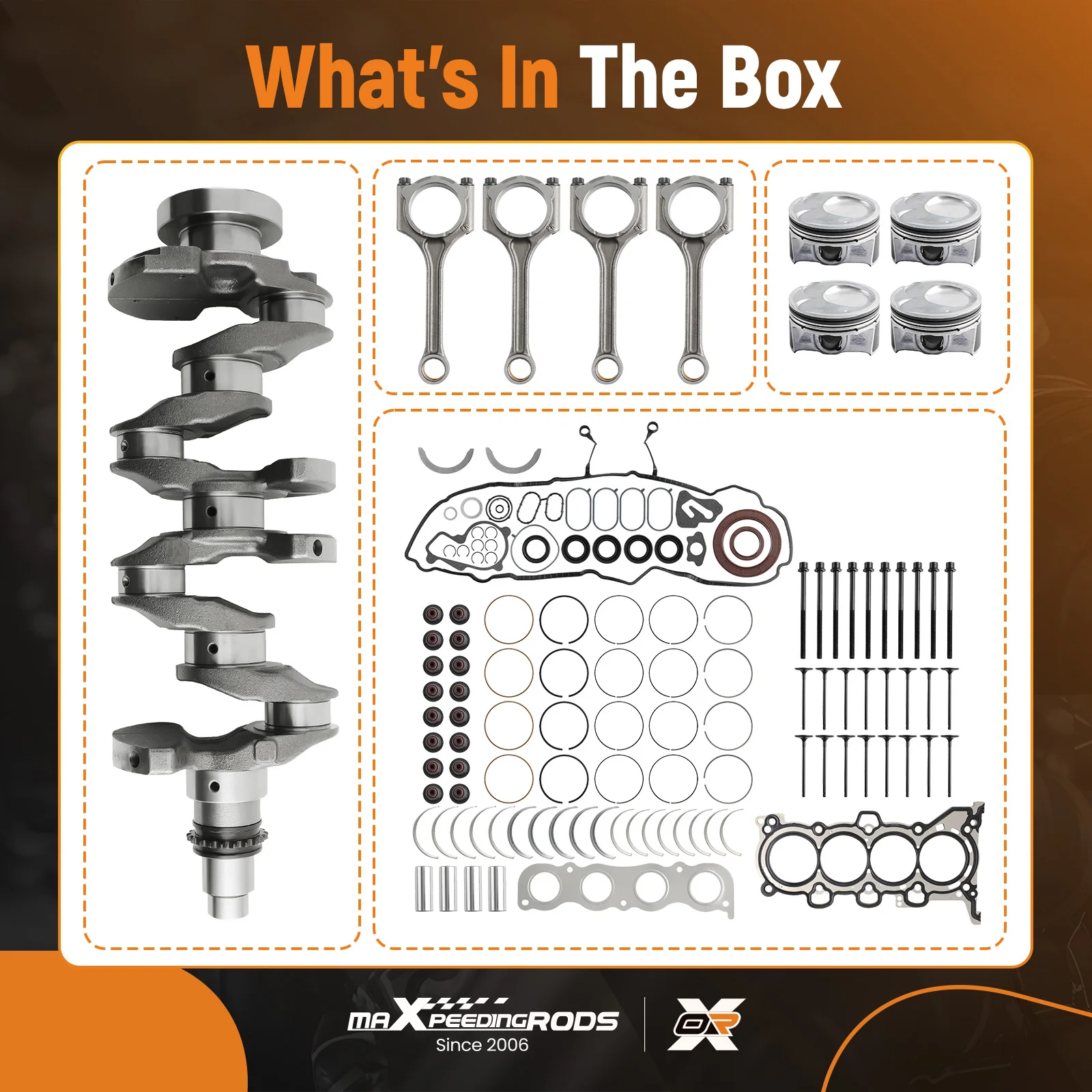 G4NC 2.0L Engine Overhaul Rebuild Kit & Crankshaft & 4x Con Rods For Hyundai KIA