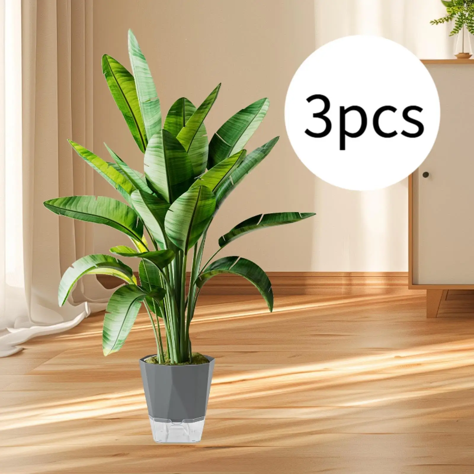 3Pcs Flower Pot Vase Collectible Desktop Ornament with Drainage Hole Compact Planter Holder for Display Bedroom Windowsill