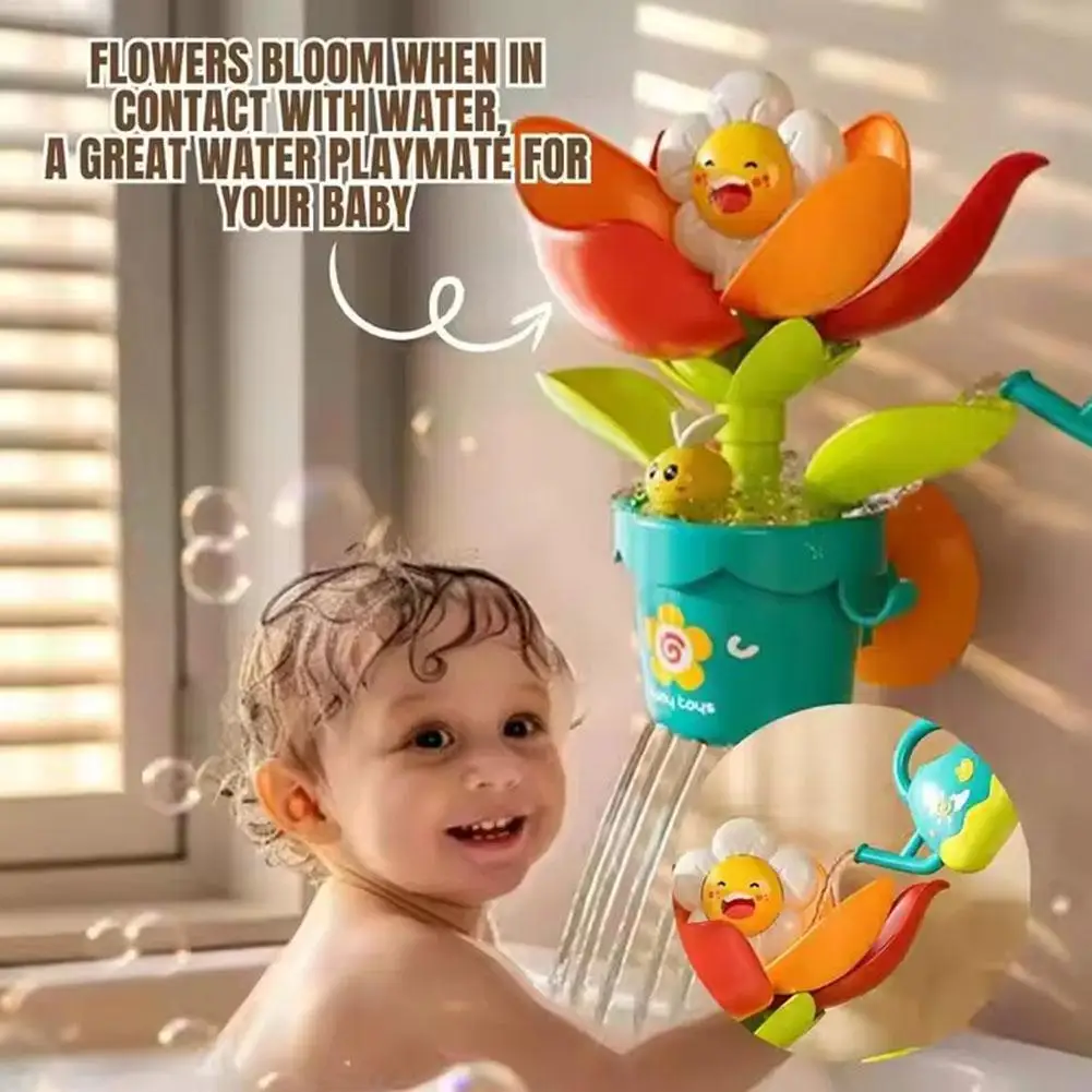 

Sunflower Bath Toys Water Activated Blooming Shower Spray Fun Bath Time Interactive Water Play For Kids Baby Safe Eco Friendly