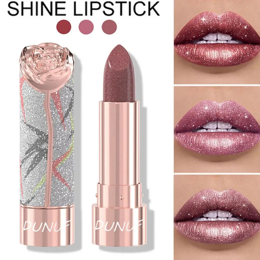 Glitter Sparkle Lipstick Long Lasting Moisturizing Shimmer Metallic Lip Balm Shine Party Lip Makeup Beauty