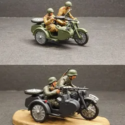 1:72 Scale Model Resin 2pcs German/Soviet Soldiers With Sidecar Motorcycle Action Figure Accessory DIY Collection Toys Dolls Fan