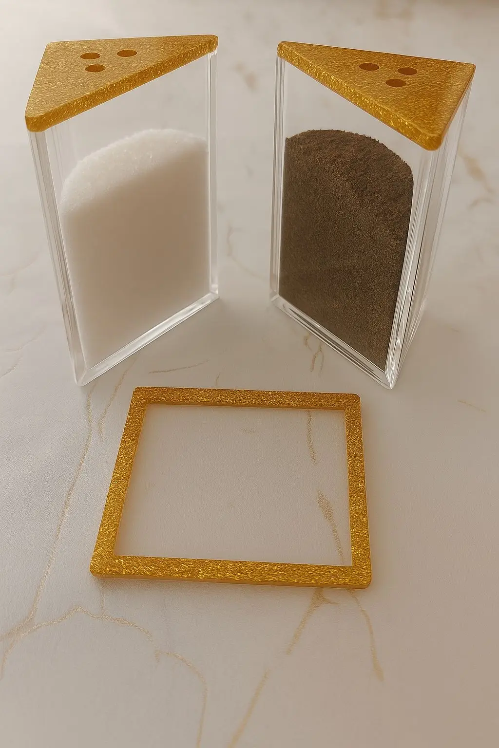 

Judaica Lucite Salt Shaker with Base Triangle Acrylic Salt Pepper Shakers Set For Modern Holiday Kitchen Decor Shabbat Table