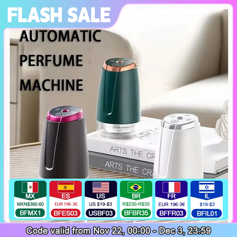 Automatic Perfume Machine Home Wireless Usb Charging Portable Essential Oil Diffuser Hotel Room Night Light Toilet Deodorizer