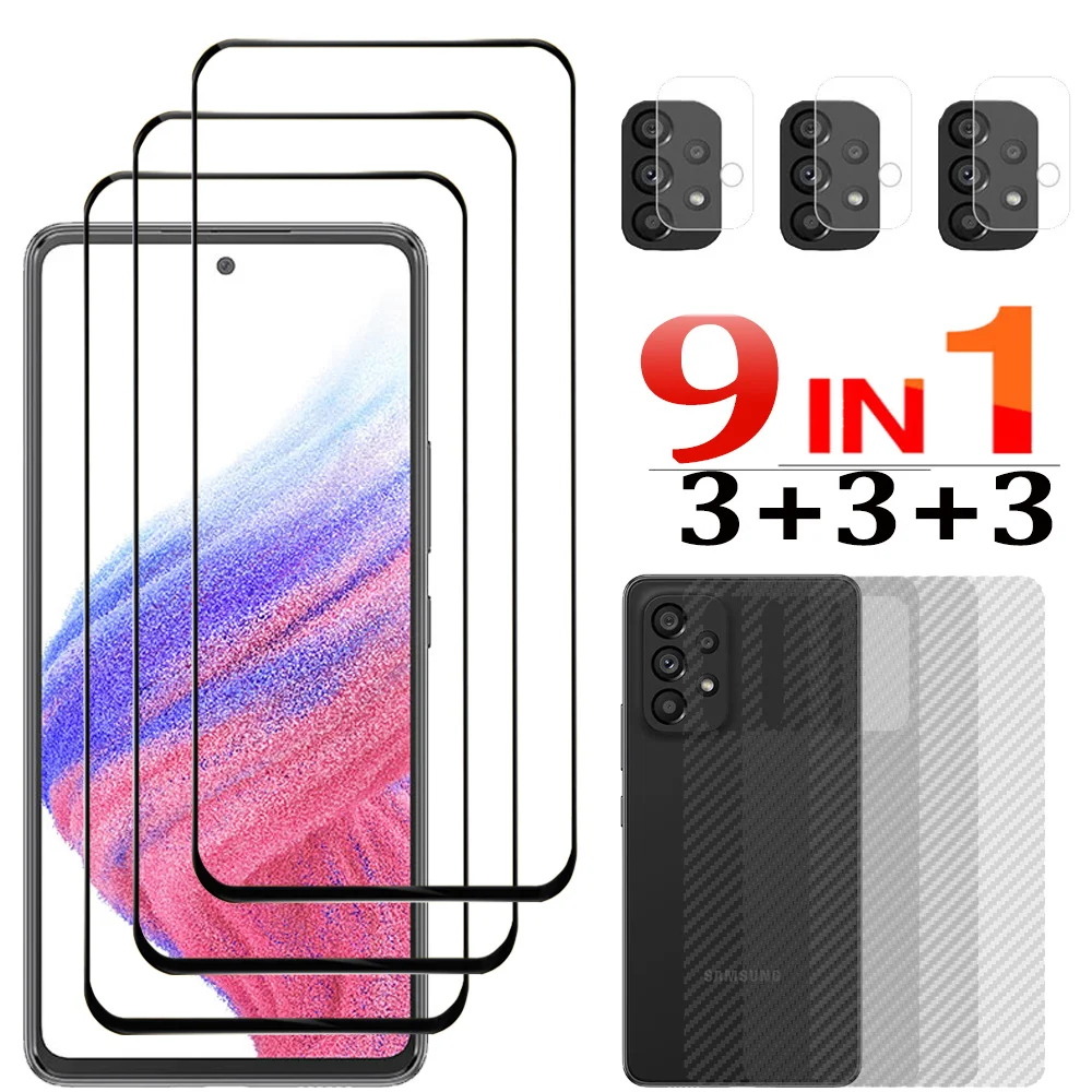 Movie,A53 Pelicula de Vidro Temperado Samsung A54 A53 5G Screen Protector Glass For Samsung Galaxy A54 Tempered Glass & Camera Protetion & Back Film A13 A14 Full Cover Protections Sansung A24 A34 Phone Front Glass