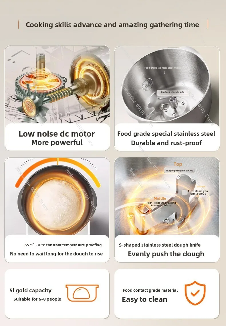 Household automatic noodle machine: intelligent stirring and fermentation machine