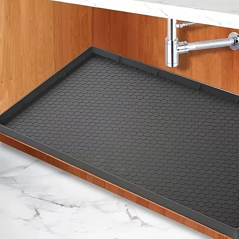 Silicone Sink Mat Protector Non-slip Heat Resistant Drain Pad Washable Kitchen Sink Bottom Liner