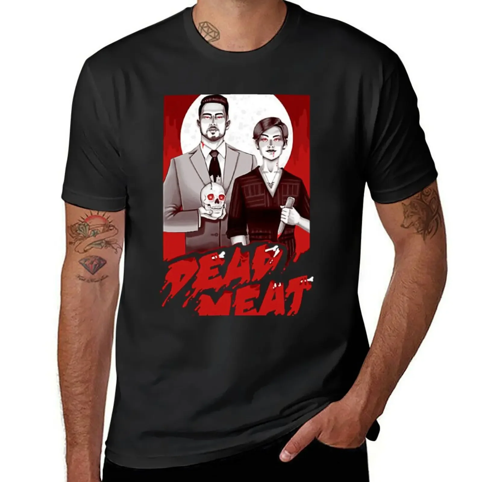 Dead Meat and We Like to Get Scared Together T-Shirt sweat oversized Men's t-shirts