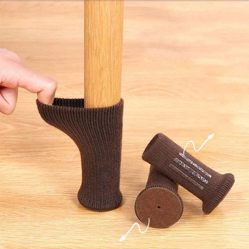 Multi-Color Knitted Silicone Chair Leg Socks with Anti-Slip Design for Floor Protection Prevent Scratches and Reduce Noise