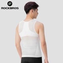 ROCKBROS Cycling Base Layer Sleeveless Cycling Vest High Elastic Bicycle Vest Quick Dry Undershirt Breathable Running Sport