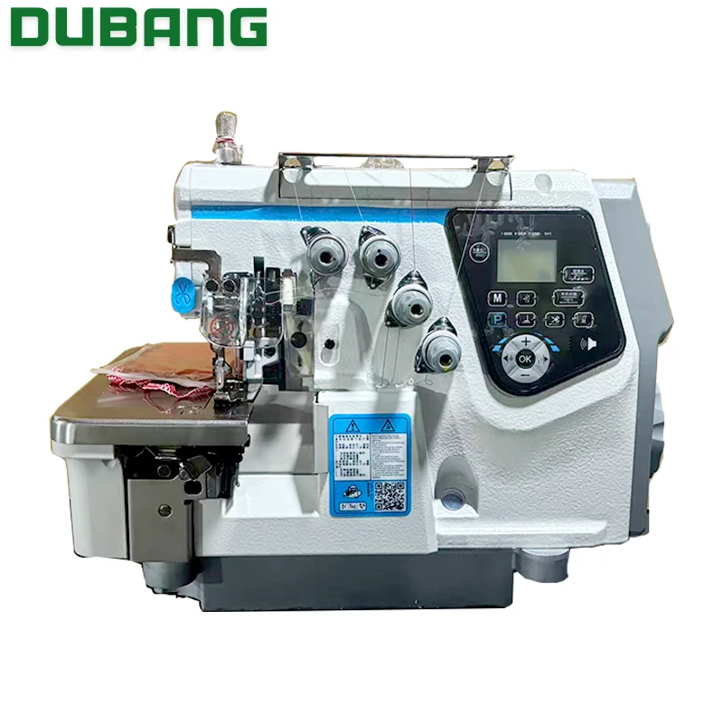 High-Speed Industrial Computerized Overlock Sewing Machine with Double Needle Easy to Operate New Condition Servo Motor