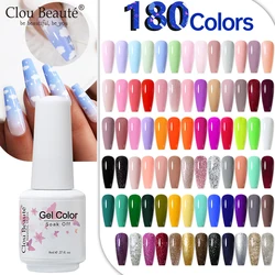 Clou Beaute 8ml Gel Nail Polish Varnish Spring Summer Glitter Nails Art Base Top Coat UV Gel 180 Colors Vernis Semi Permanent