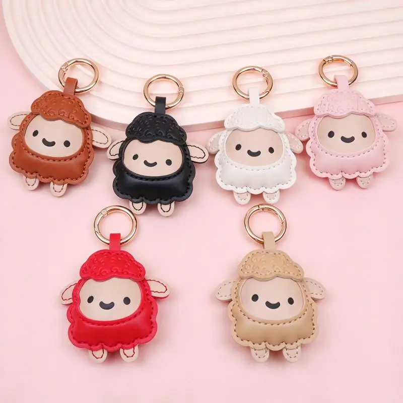 【!】Niedlicher PU-Schaf-Schlüsselanhänger, Cartoon-Lamm-Schlüsselring, Kawaii-Tier-Taschenanhänger, Anhänger für Rucksack, Handtasche, Deko, Geschenk – Detail 2