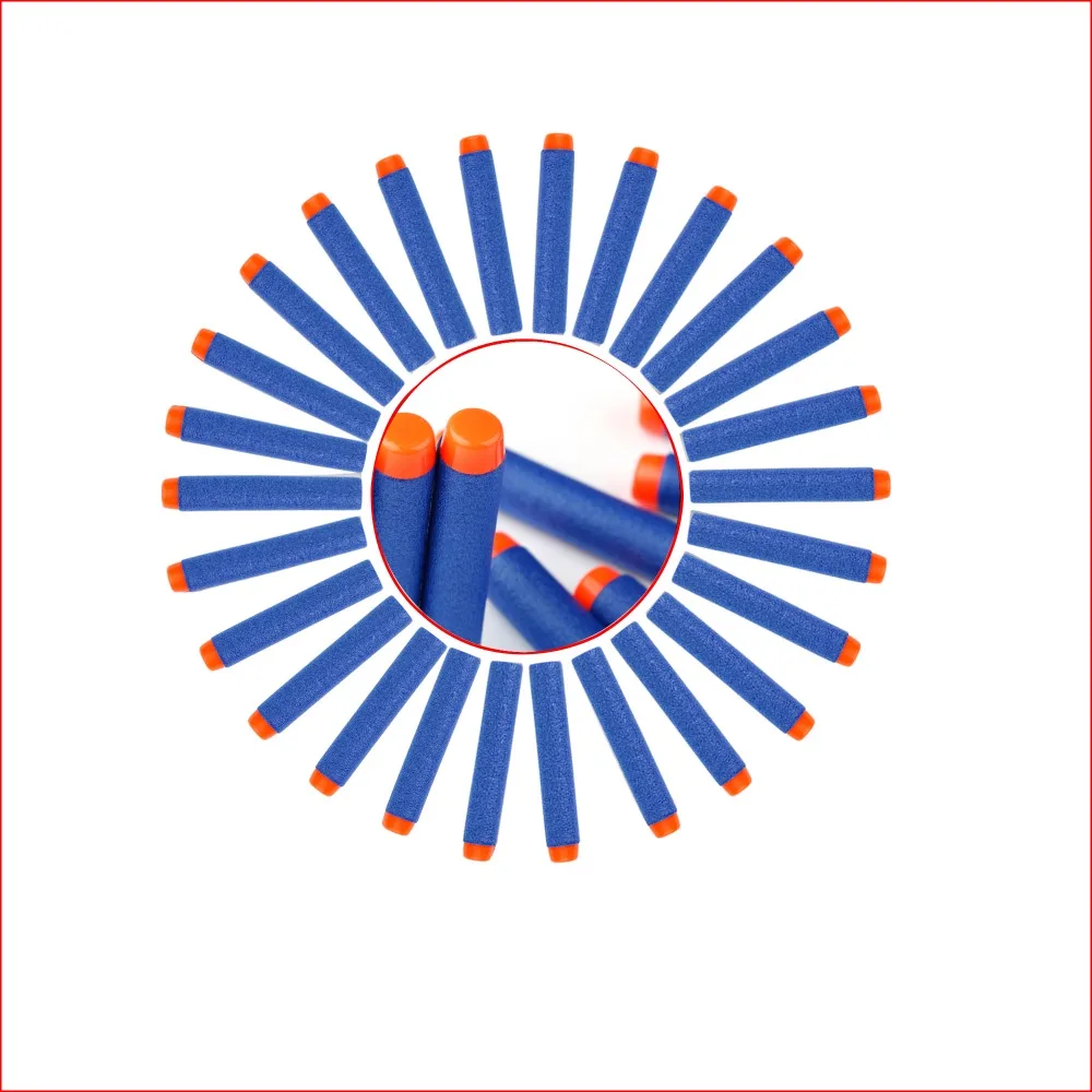 50 Uds. Balas de espuma con cabeza de bala suave de 8 colores para Nerf N-strike Elite Series 7,2 cm * 1,3 cm