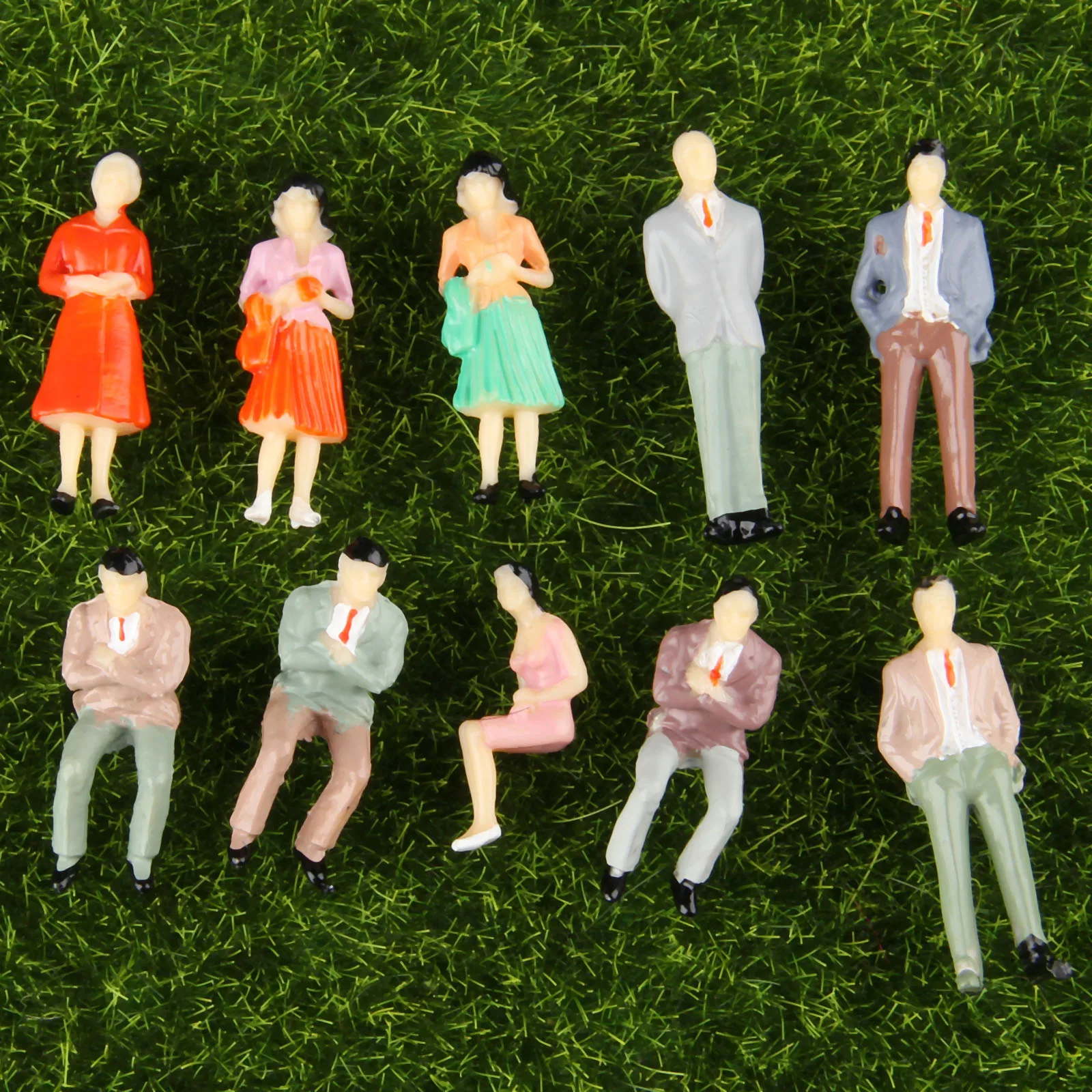 20pcs/lot 1:50 Scale ABS Plastic Peoples Model Multicolor Miniature Figures Architectural Models Human Scale Model Decoration