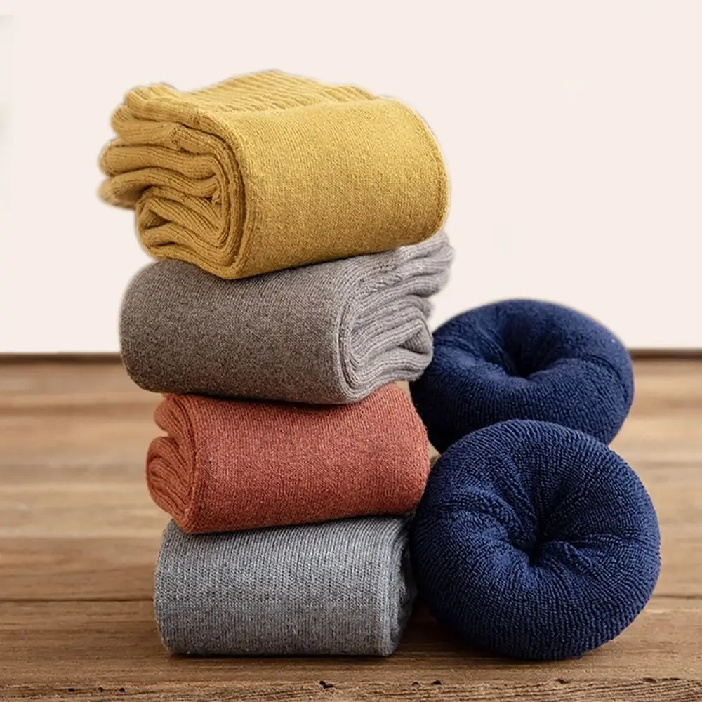 جوارب طويلة ضيقة بلون واحد جوارب طويلة إلى الركب مرونة عالية مبطنة بالصوف جوارب طويلة جوارب طويلة #5