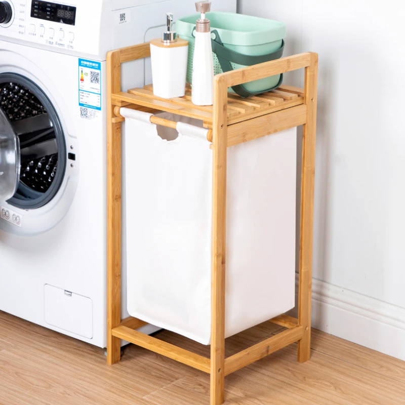 

Бамбуковая многофункциональная полка для хранения, многослойная корзина для грязной одежды для ванной комнаты, корзина для хранения одежды в спальне, бытовая корзина для хранения