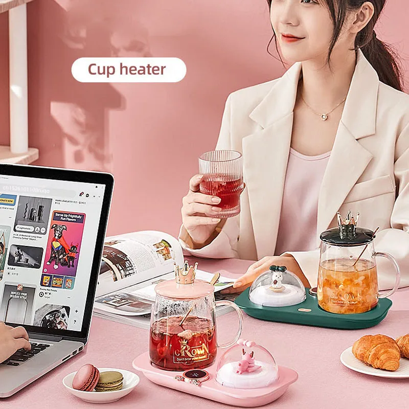 Chauffe-tasse électrique avec 3 réglages de température, chauffe-tasse, plaque chauffante thermostatique, coussin chauffant pour café, lait, thé, 30W, 220V