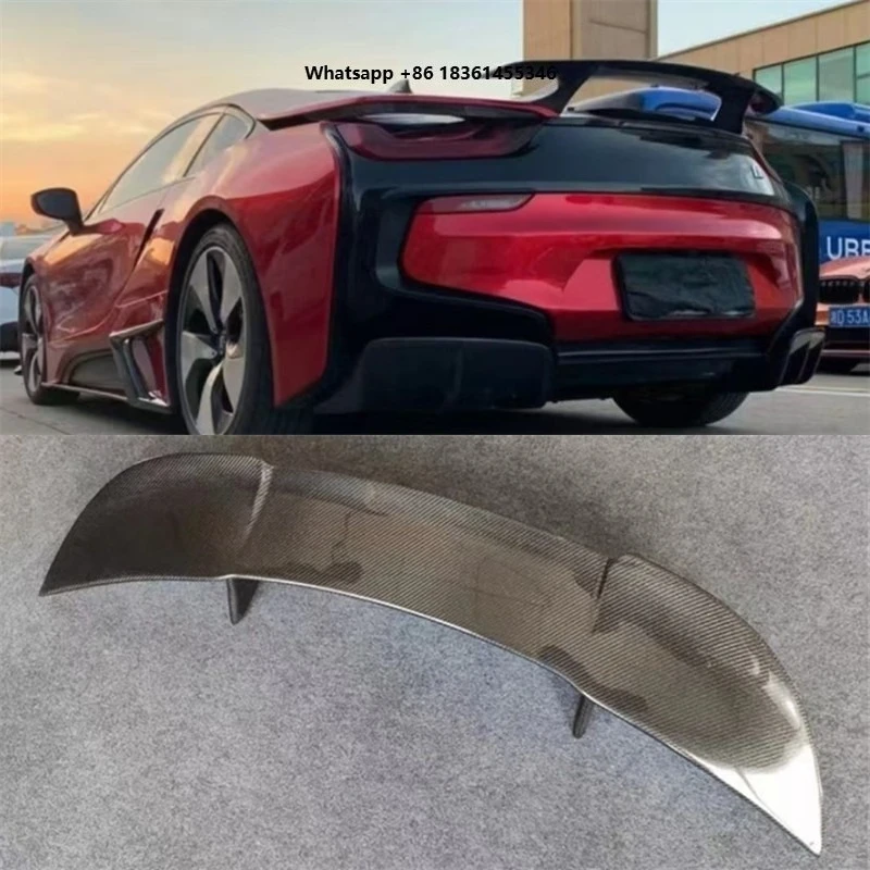 

For i8 2014-2021 Real Carbon Fiber Tail Wing Wing Rear Trunk Lip Car Accessories Refit Spoiler Kit