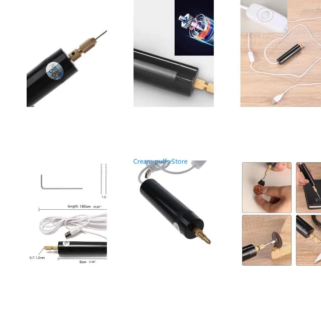 50LE Corded Hand Drill Micro Small L Pin for Wood Resin Plastic Jewelry Making Crafts for DIY 5V USB Plug