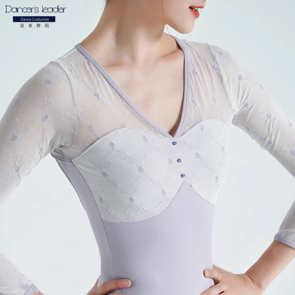 Ballet Leotard for Rose Life 3D Rose Embroidery Ballet Dance Yoga Bodysuit Leotard Ballet Actress Costume