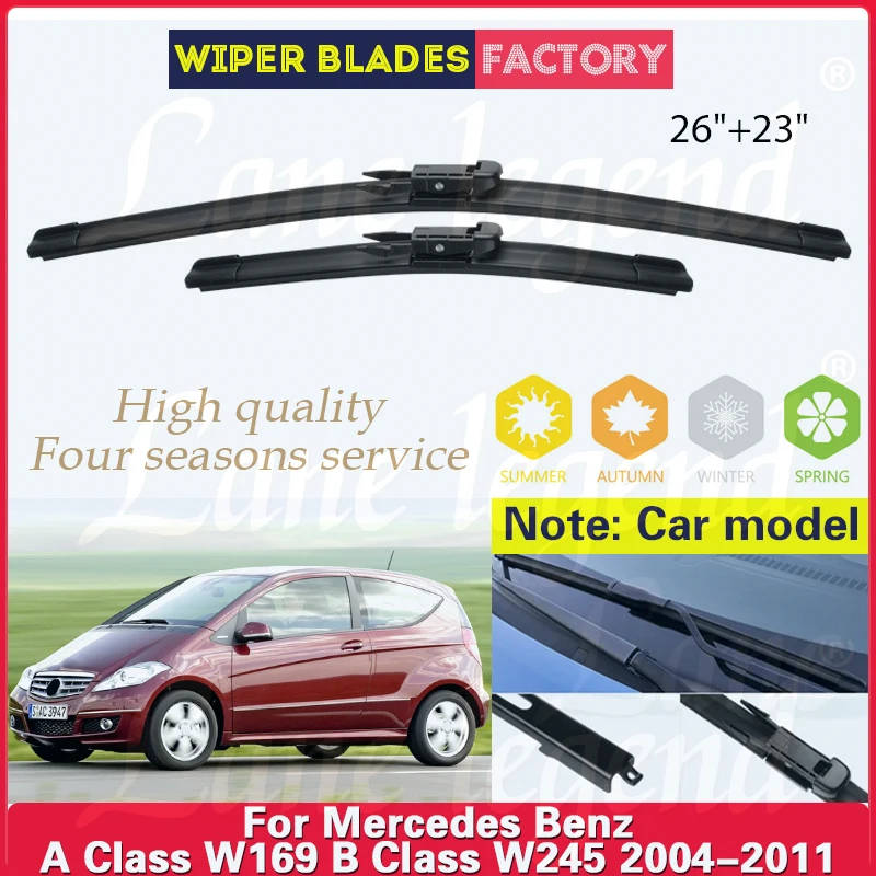 Car Wiper For Mercedes Benz A Class W169 B Class W245 2004 - 2011 Front Wiper Blades Windshield Windscreen Clean Window 26