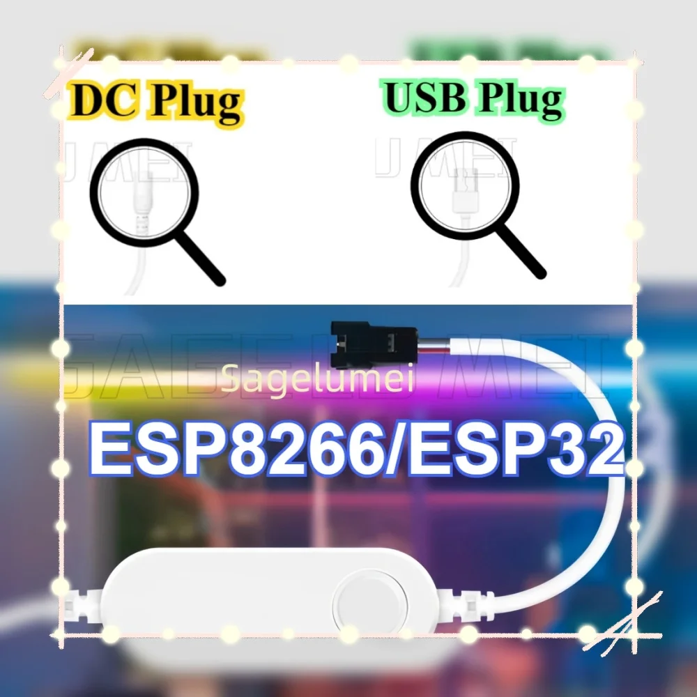 WLED ESP8266 Mini LED Controller DC 5V-12V-24V USB RGB IC Digital Dynamic Lights For WS2811 WS2812 WS2812b SK6812 WS2815 Strip