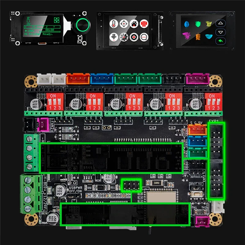 

T36C Mks Tinybee плата контроллера материнская плата 32-битная плата управления 3D-принтером поддержка мини 12864 ЖК-дисплей V3 12864 ЖК-панель