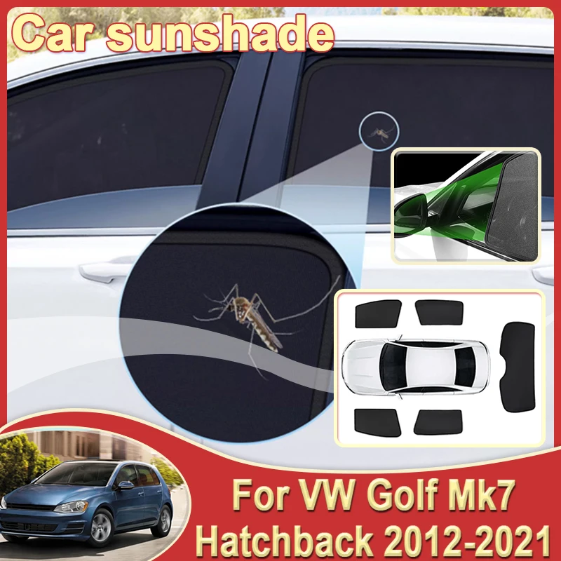 Car Sun Shades For Volkswagen VW Golf MK7 Body Kits Golf7 Hatchback 2012~2021 Auto Sunshades Mesh Sun Visors Windows Accesories