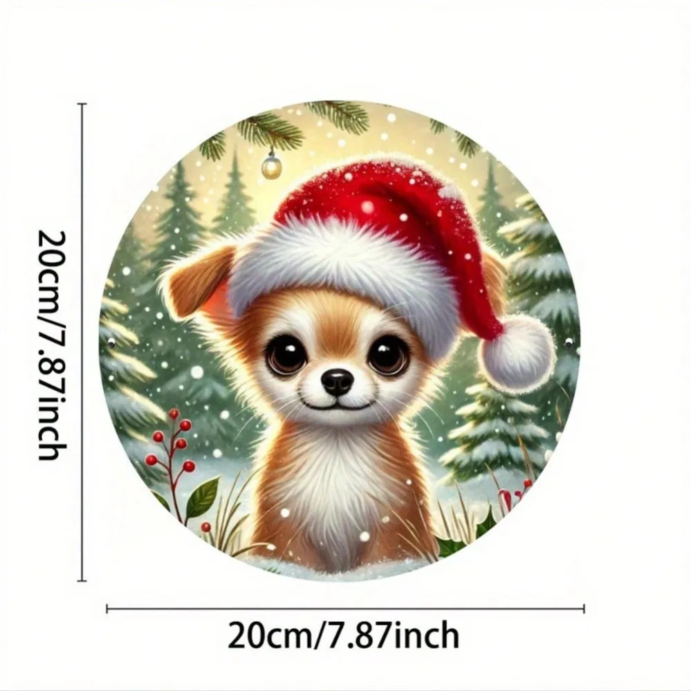 Christmas Iron Art Chihuahua Dog Sign - 7.8