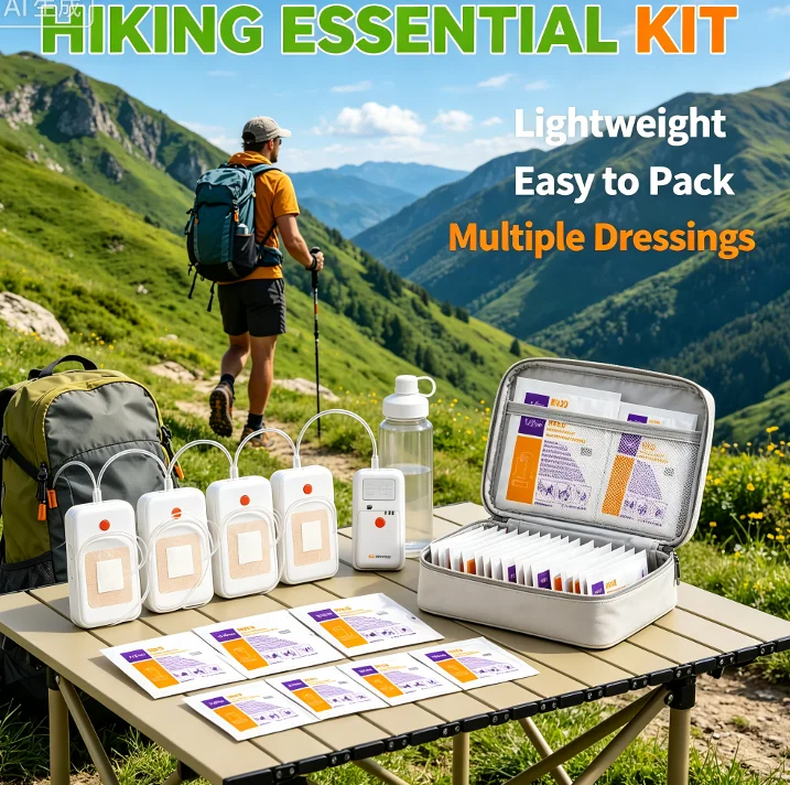 VAC NPWT Device,Negative Pressure Wound Therapy System Includes  Pump  Dressing Kits for Outpatient Wound Treatment