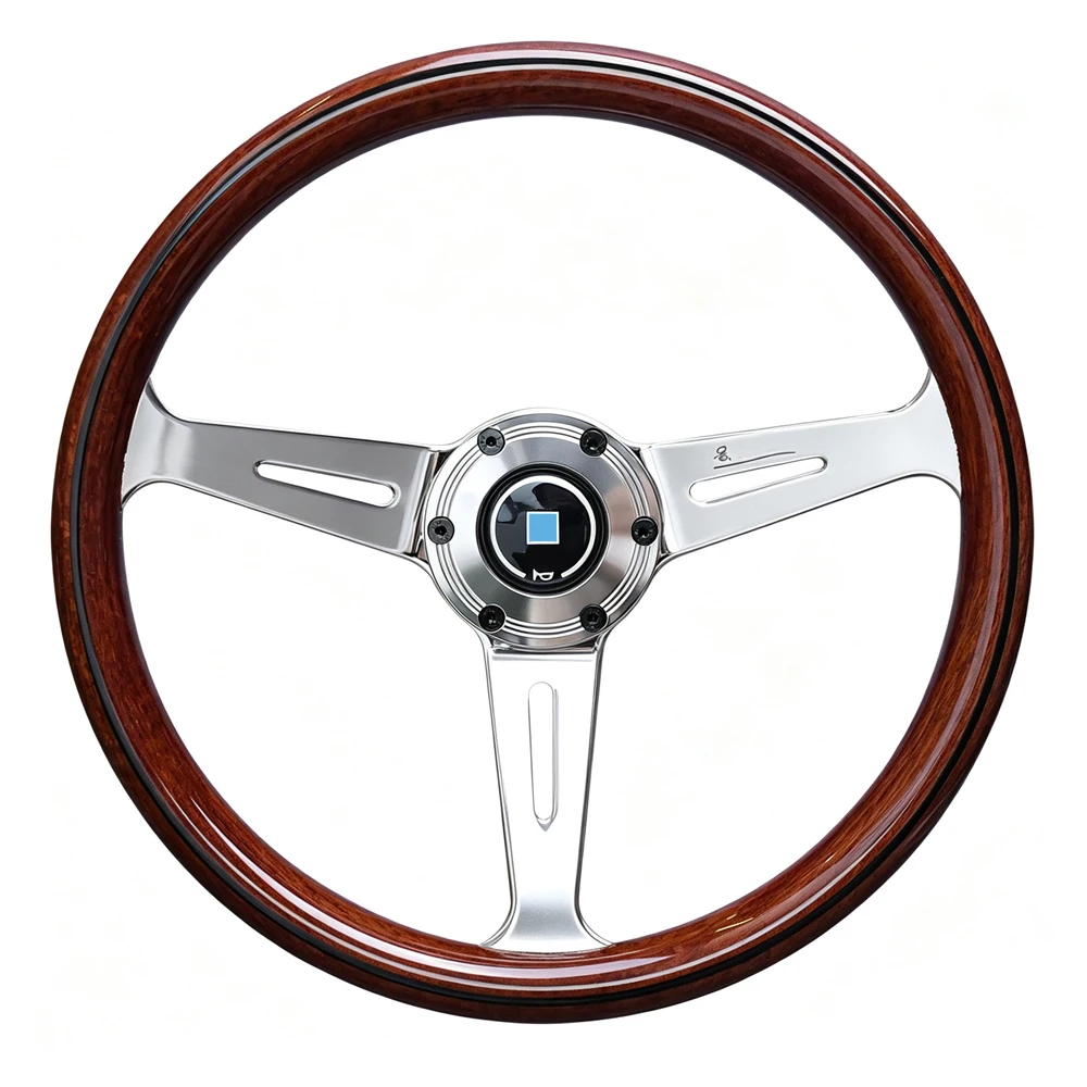 N Brand 14inch 350mm Classic Steering Wheel Polished Aircraft Quality Car Sports Steering Wheel
