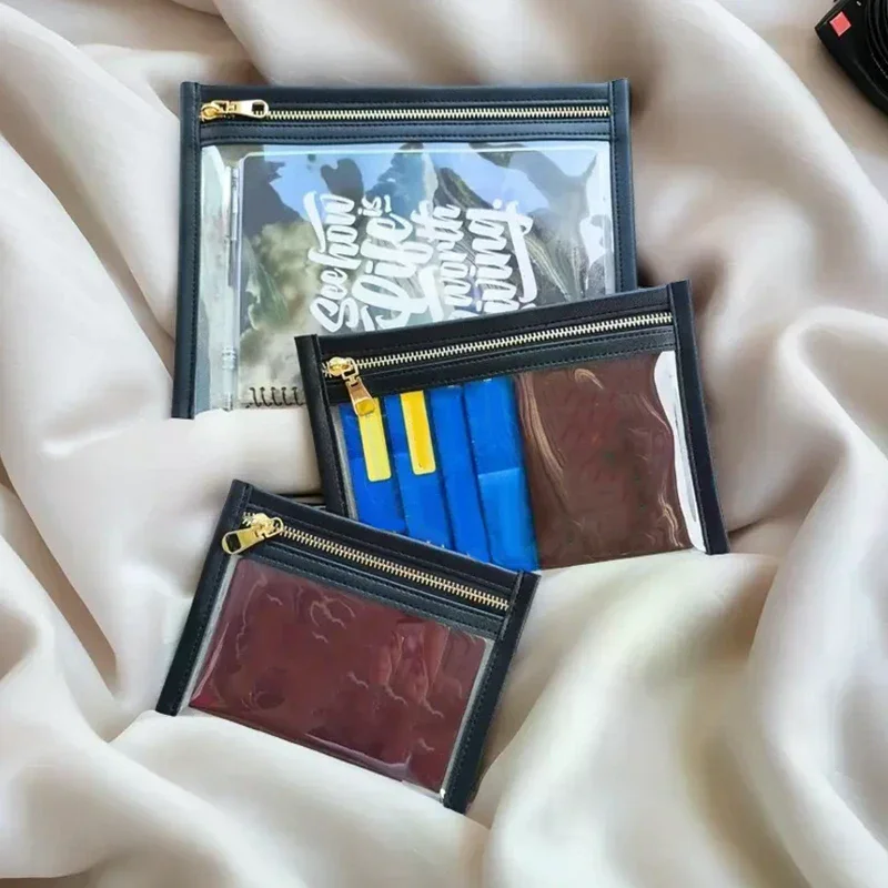 Zipper PVC Organizer Pouch For Passport Coins Keys Lipsticks Cards Earphones Compact Travel Storage Case