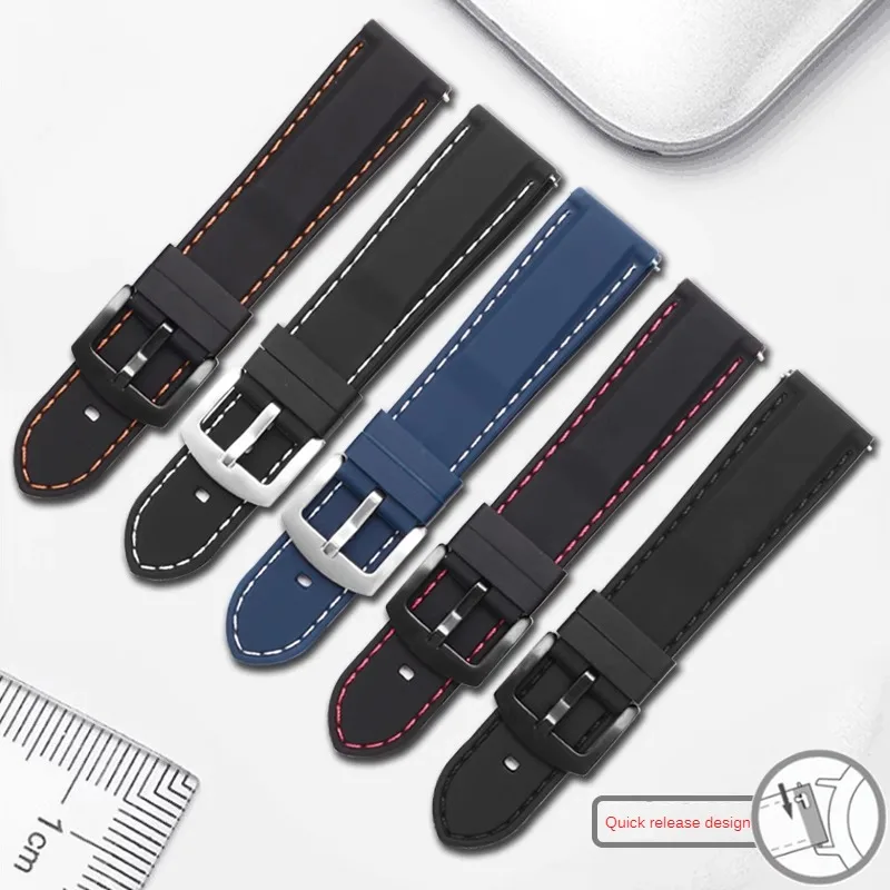 

Universal Silicone Watch Strap Of Various Brands 18/19/20/21/22/23/24mm Flat Interface Rubber Watchband