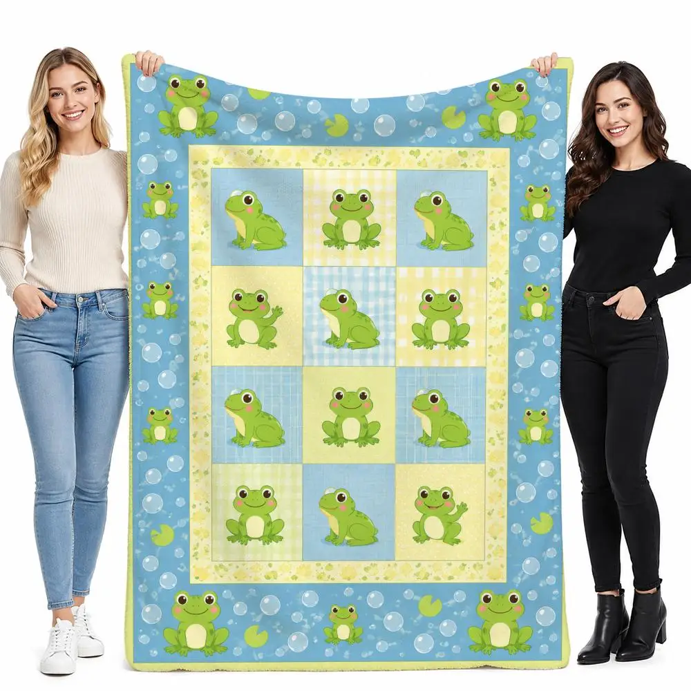 Cute Farm Animal Gift for Kids Throw Soft Cozy Flannel Blanket for Couch Sofa Bed, Mid-Century Modern Art Lover Gift