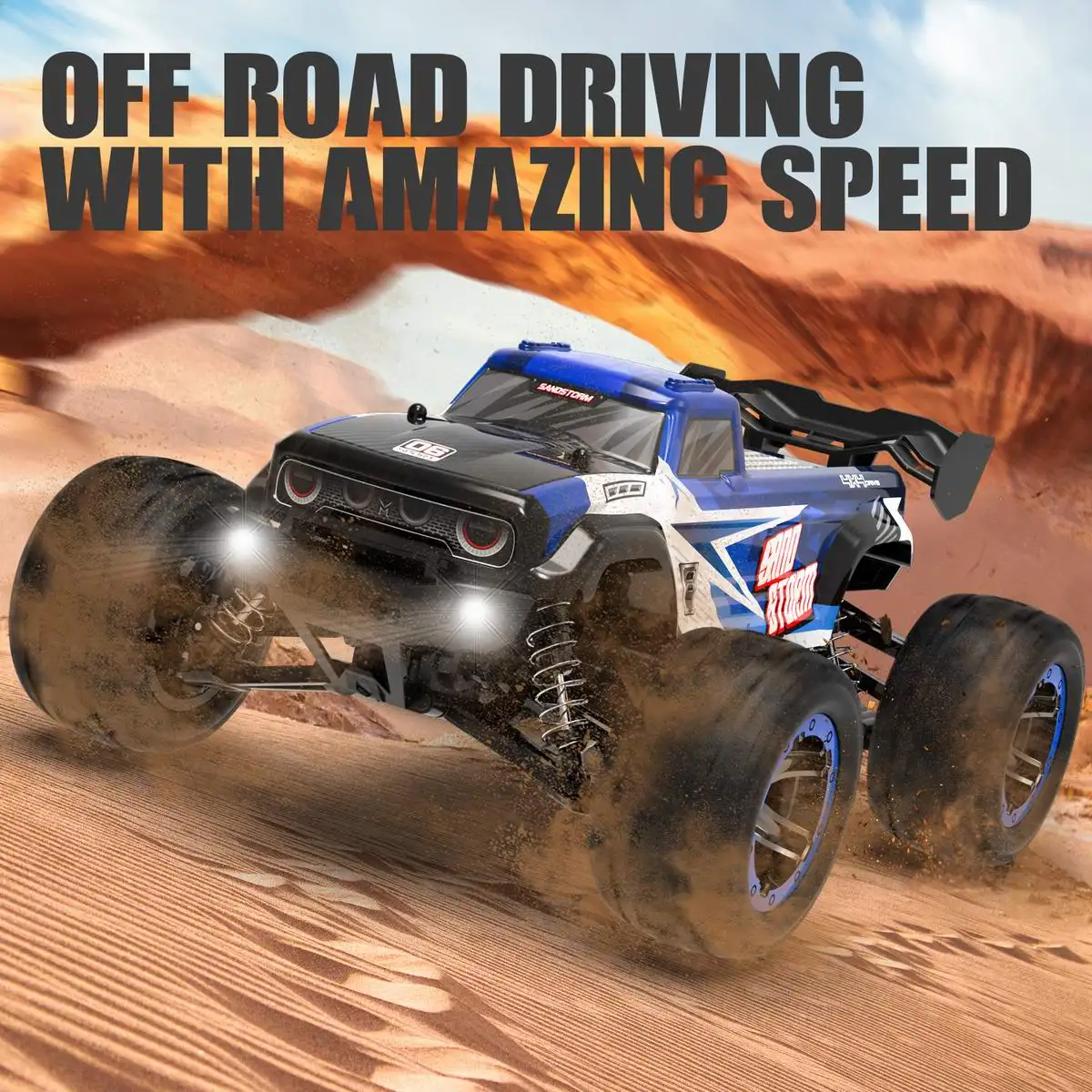 VOLANTEXRC RACENT 1:16 Scale SandStorm 30MPH High Speed 4WD 2.4 GHz RC Monster Truck(785-6)