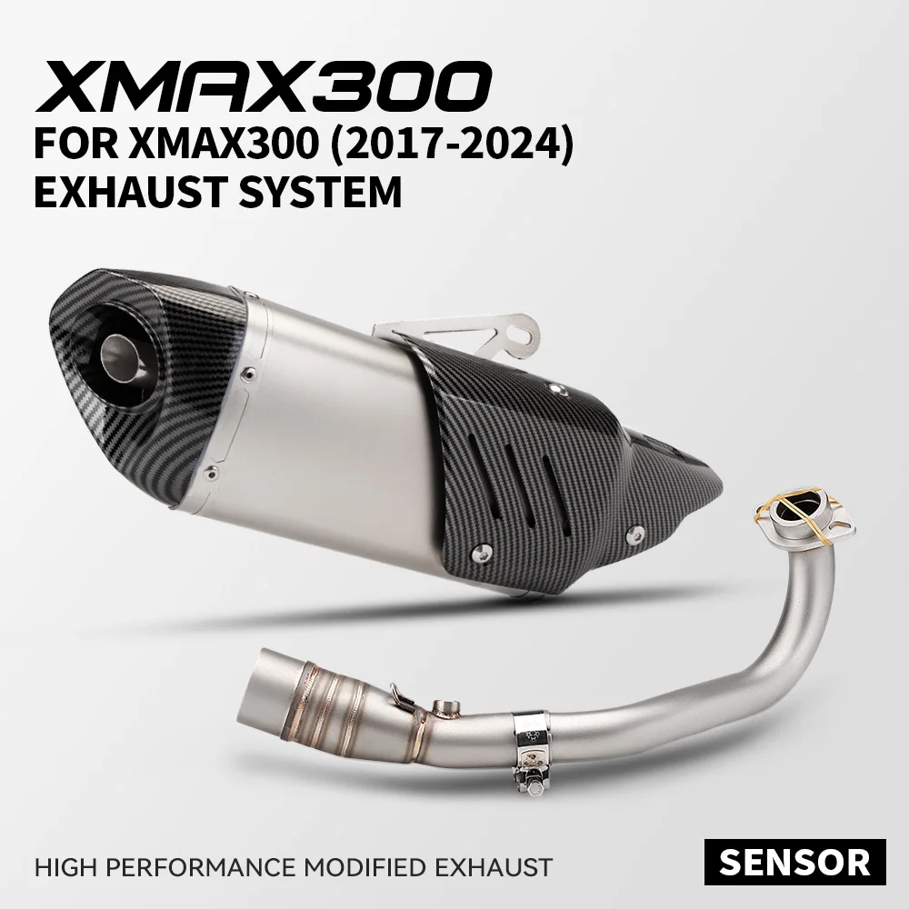 Motorcycle Exhaust Modify For XMAX300 XMAX 300 2017-2024 Stainless Front Middle Link Pipe Slip on 51mm Interface Escape