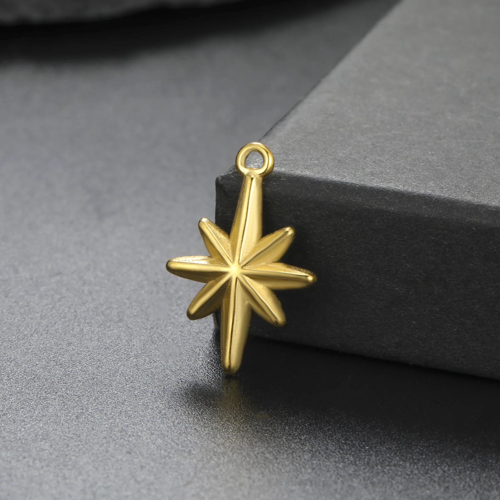 EUEAVAN 5pcs North Star Stainless Steel Pendant Charms Necklace Earrings Bracelet Jewelry Making Supplies DIY Crafts Wholesale