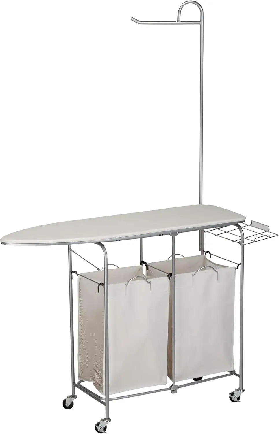 

Rolling Laundry Sorter with Ironing Board and Shirt Hanger