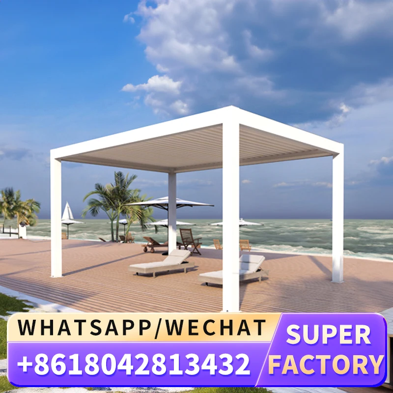 Top Quality Easy Assembled Outdoor Waterproof Fixed Roof Aluminum Pergola Carport with Garden Sheds