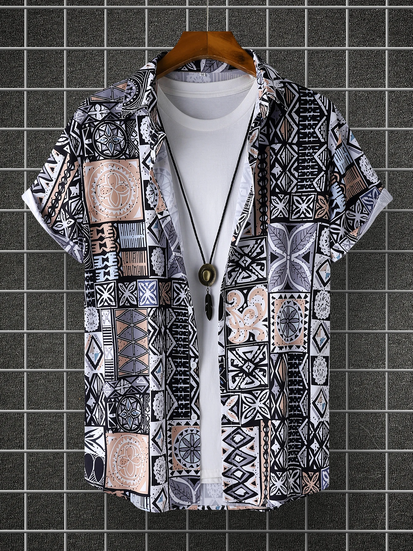 

Hawaiian beach shirt men's short-sleeved casual shirt seaside vacation quick-drying loose floral top men's short-sleeved shirt t