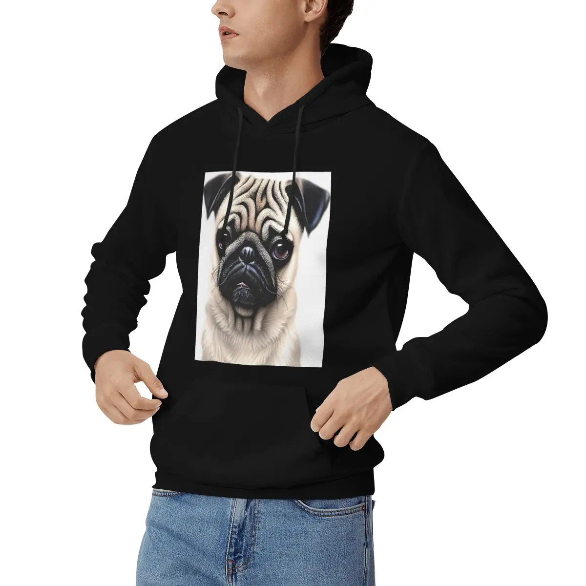 Lovely Puppy Cute Pug Dog Hoodies Men Women Casual Pullover Sweatshirt Hip Hop Long Sleeve Hooded Autumn Winter
