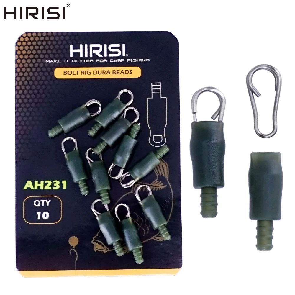 Hirisi 10pcs Fishing Method Feeder Connectors Quick Change Bead Feeder For Hair Rig AH231 Fishing Terminal Tackle