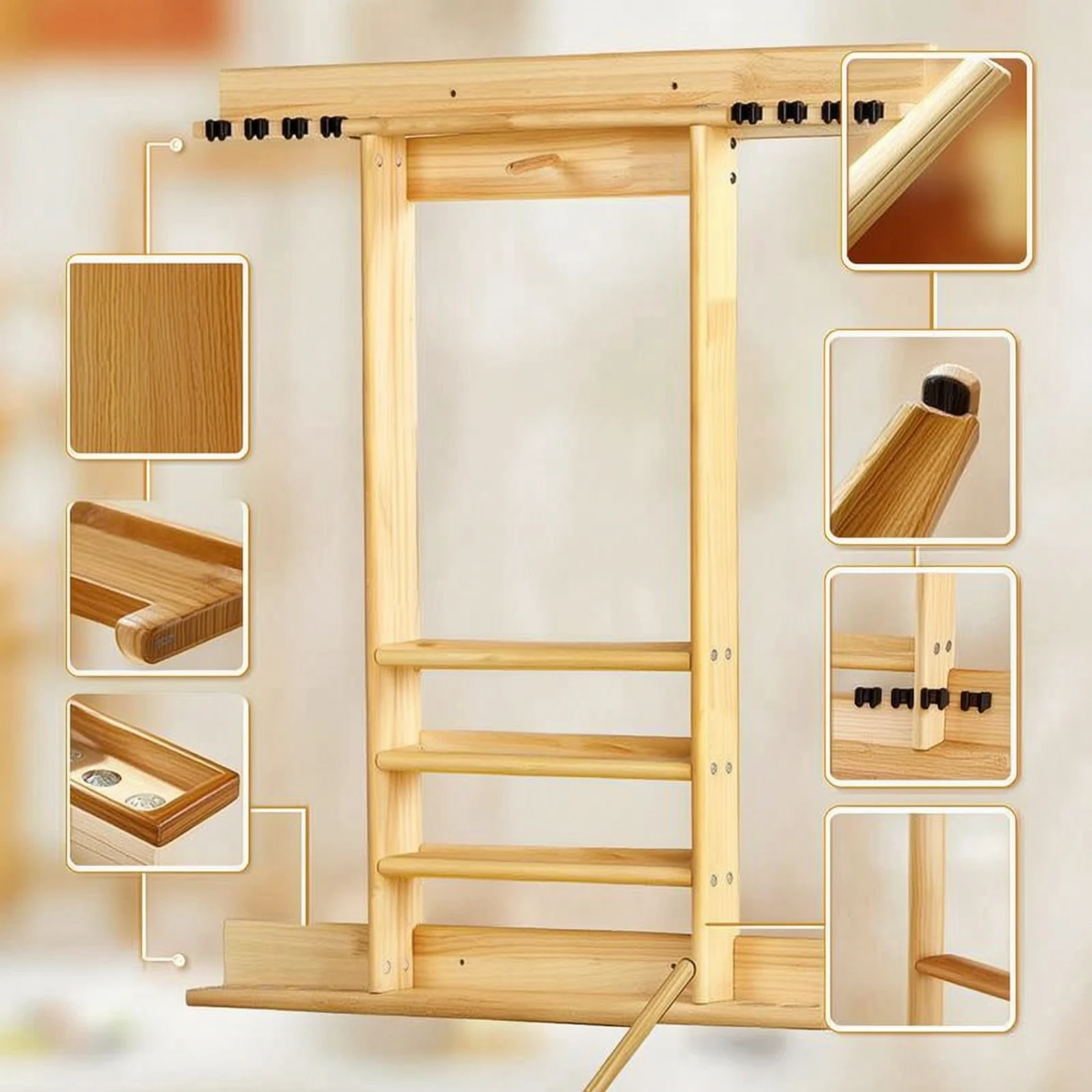 Pool Cue Rack with Shelves Wall-Mounted Pool Cue Rack Sturdy Long-Lasting for Game Room, Man Cave