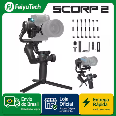 FeiyuTech SCORP 2 [oficial] estabilizador gimbal de câmera embutido AI Tracker atualização joystick tela sensível ao toque para câmera DSLR sem espelho