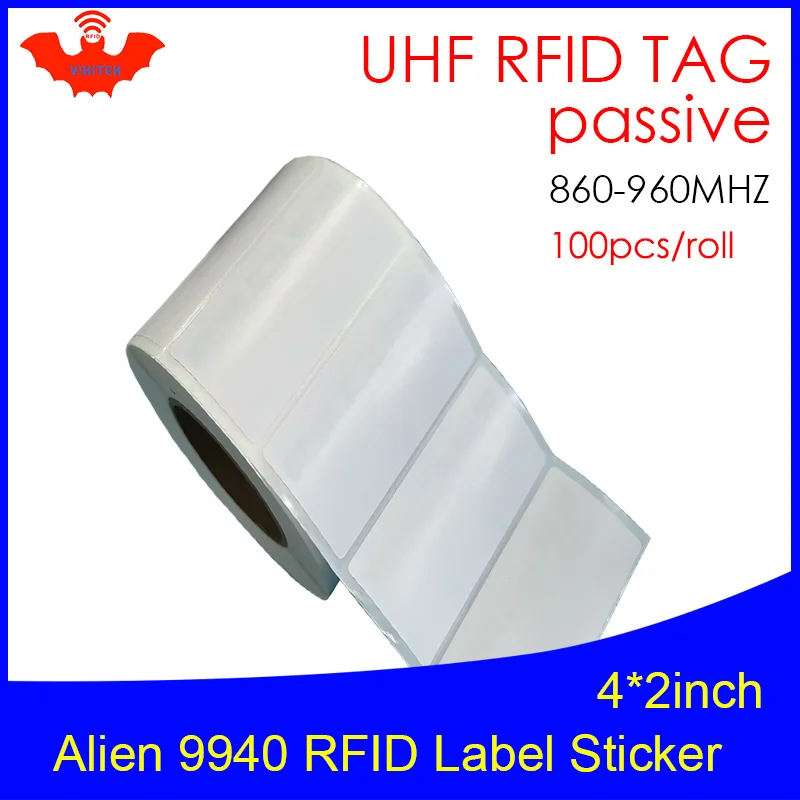 uhf rfid passive label sticker etiqueta de cobre imprimivel tag uhf epc 6c alien 9940 9640 860 960mhz h9 100 pcs 01