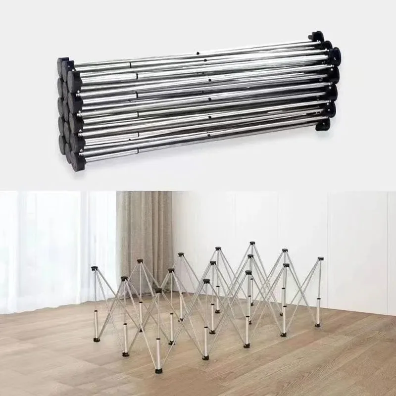 Adjustable 73-82cm Foldable Spider Leg Stainless Steel Portable Work Desk Rack Sawhorse Support Quick Telescopic Workbench