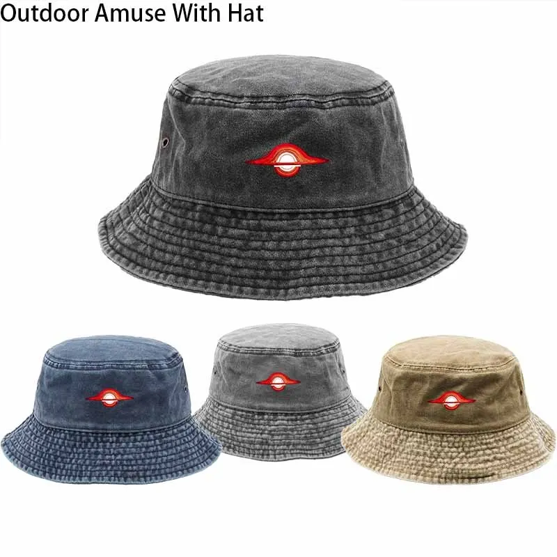 Streetwear for SATURN Bucket Hat - Orange-Red for SATURN Pattern, Winter/Summer Outdoor Suitable for Daily Outings, Events, Grad