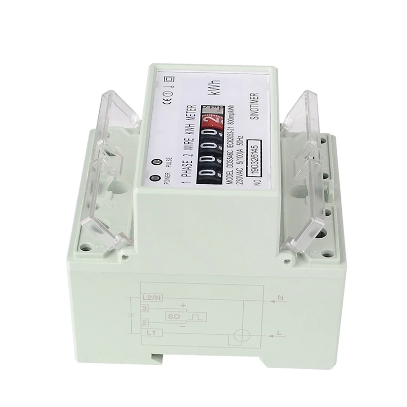 1 Piece Electric Single Phase Two Wire Energy Meter Kwh Counter AC 220V 100A (A)